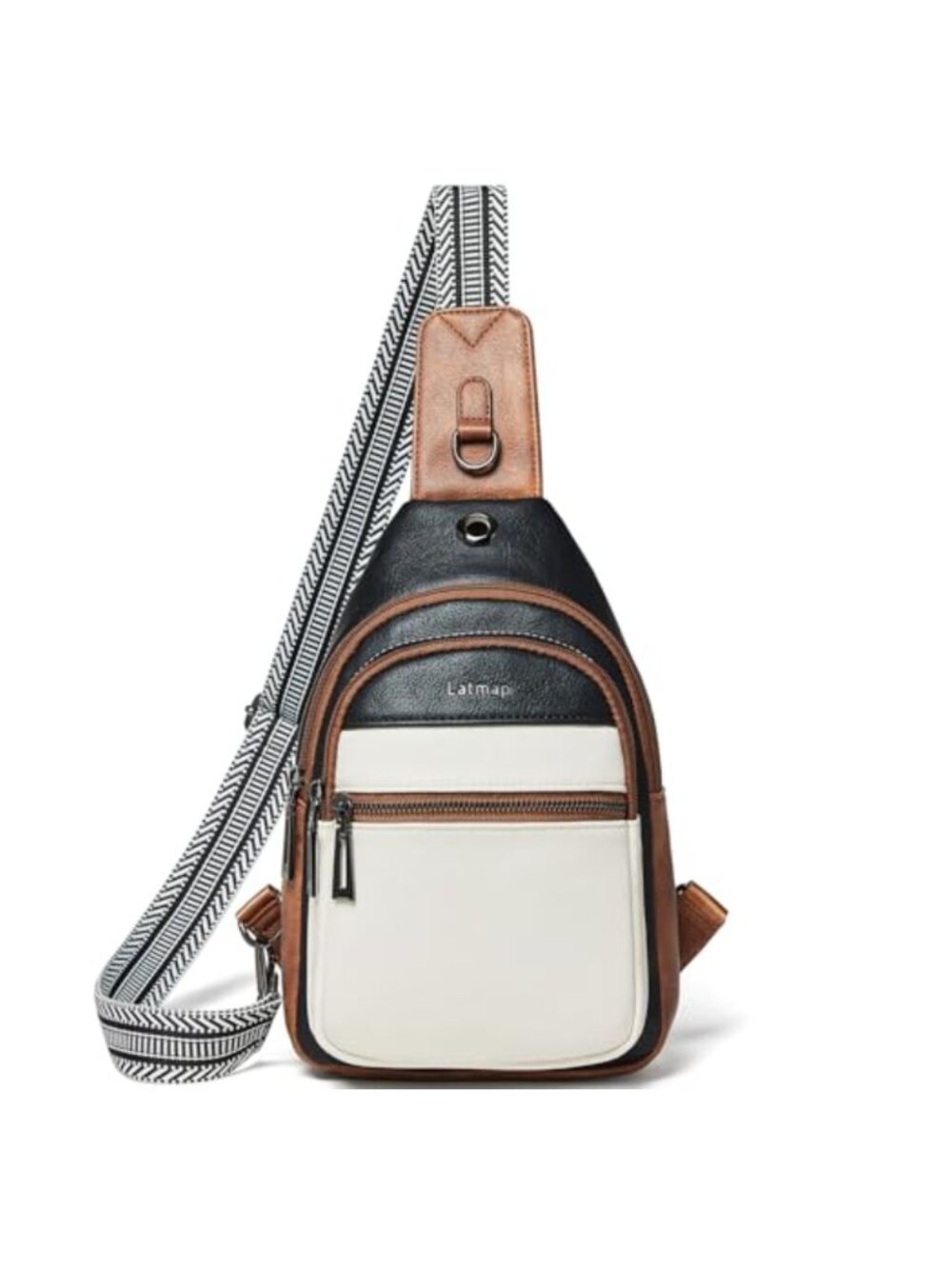 Faux Leather Sling Bag Crossbody Shoulder Travel Purse with Adjustable Strap